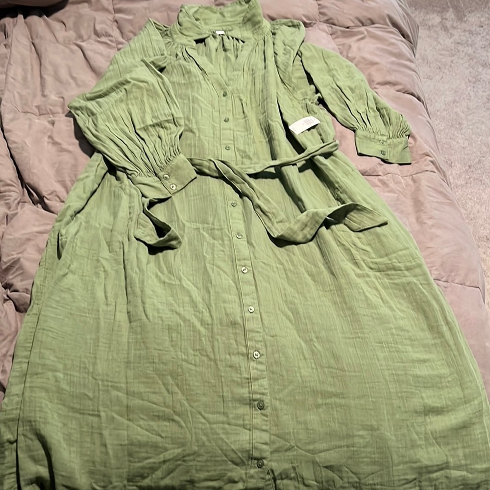 Long gauzy dress.